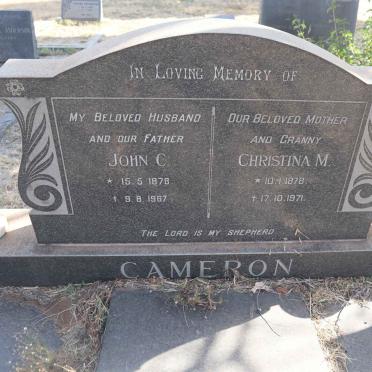 CAMERON John C. 1878-1967 & Christina M. 1878-1971