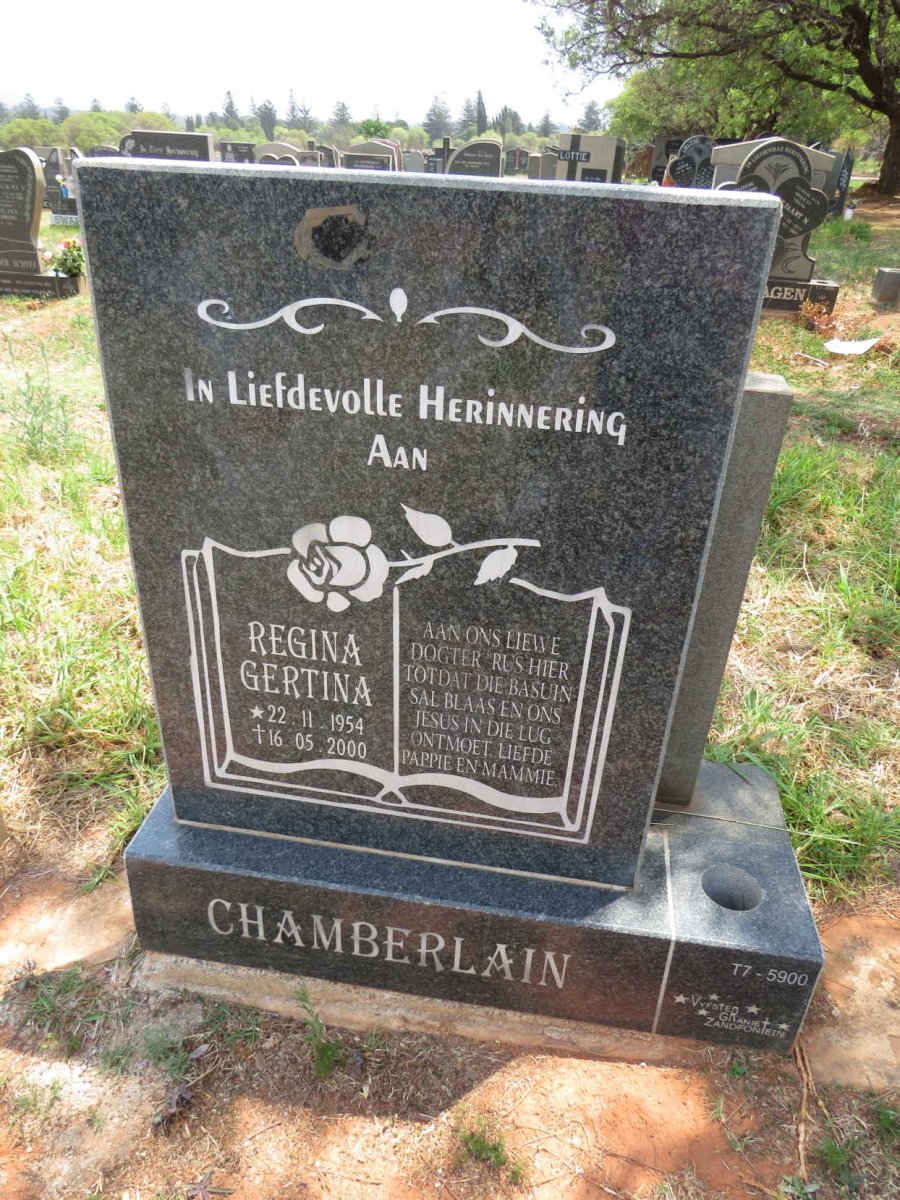 CHAMBERLAIN Regina Gertina 1954-2000
