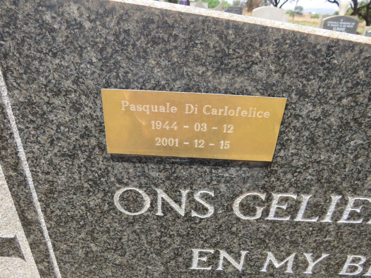CARLOFELICE Pasquale, di 1944-2001 :: DI CARLOFELICE G.D. 1972-1998 _2
