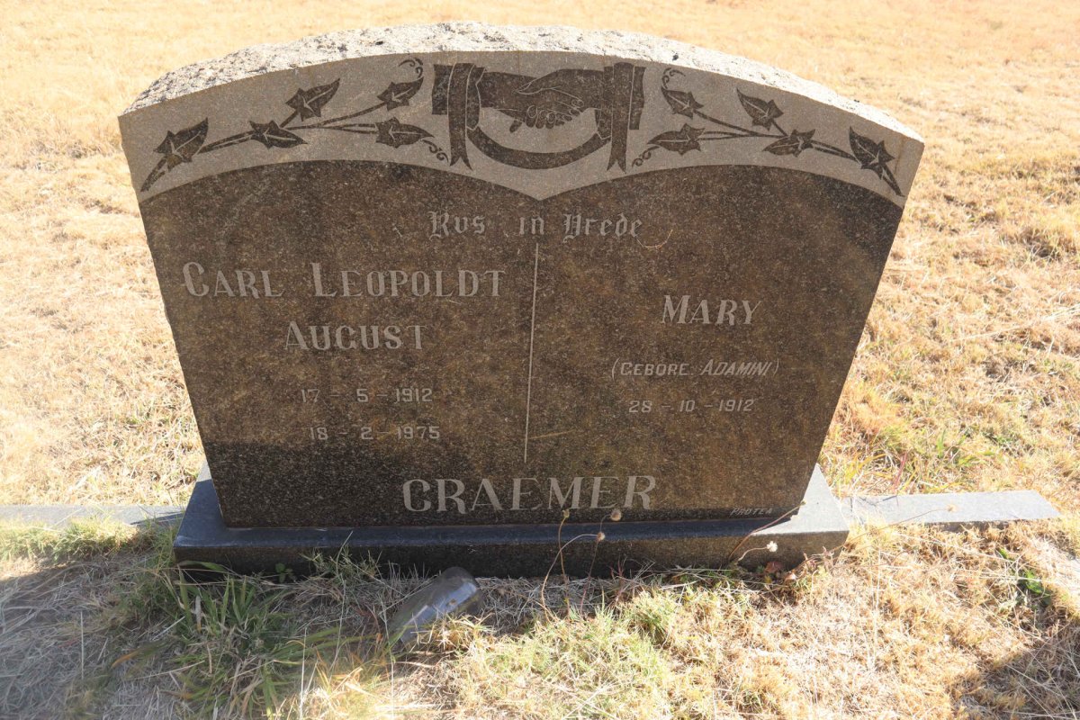 CRAEMER Carl Leopoldt August 1912-1975 & Mary ADAMINI 1912- 