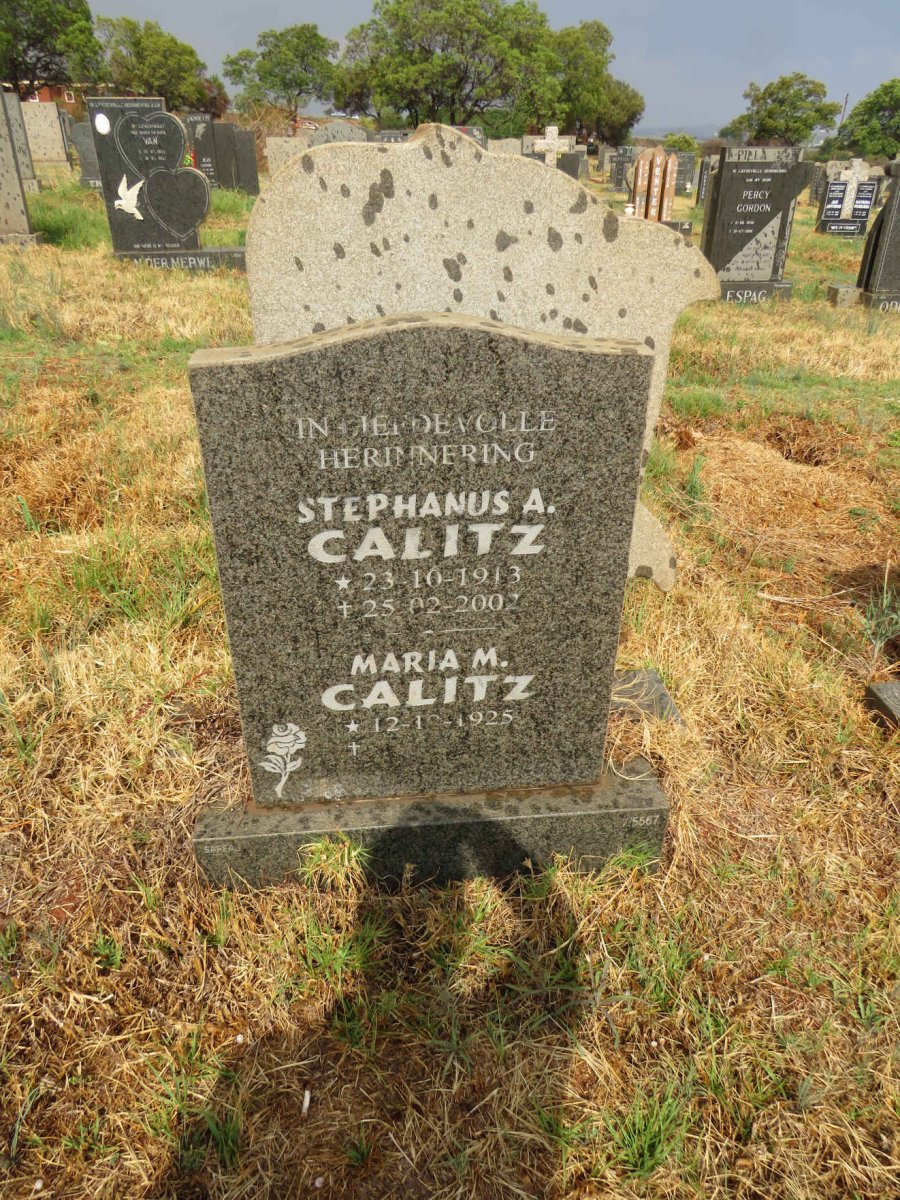 CALITZ Stephanus A. 1913-2002 & Maria M. 1925-