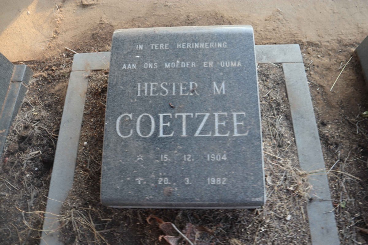 COETZEE Hester M. 1904-1982