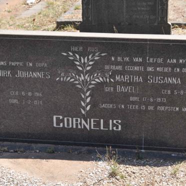 CORNELIS Dirk Johannes 1916-1974 &amp; Martha Susanna DAVEL 1919-1973 :: LESSING Martha Susanna nee CORNELIS 1940-1998 