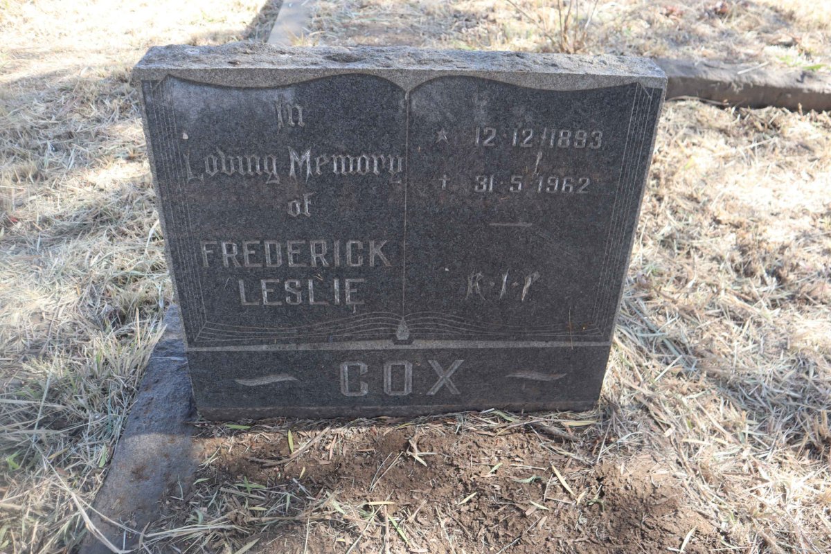 COX Frederick Leslie 1893-1962