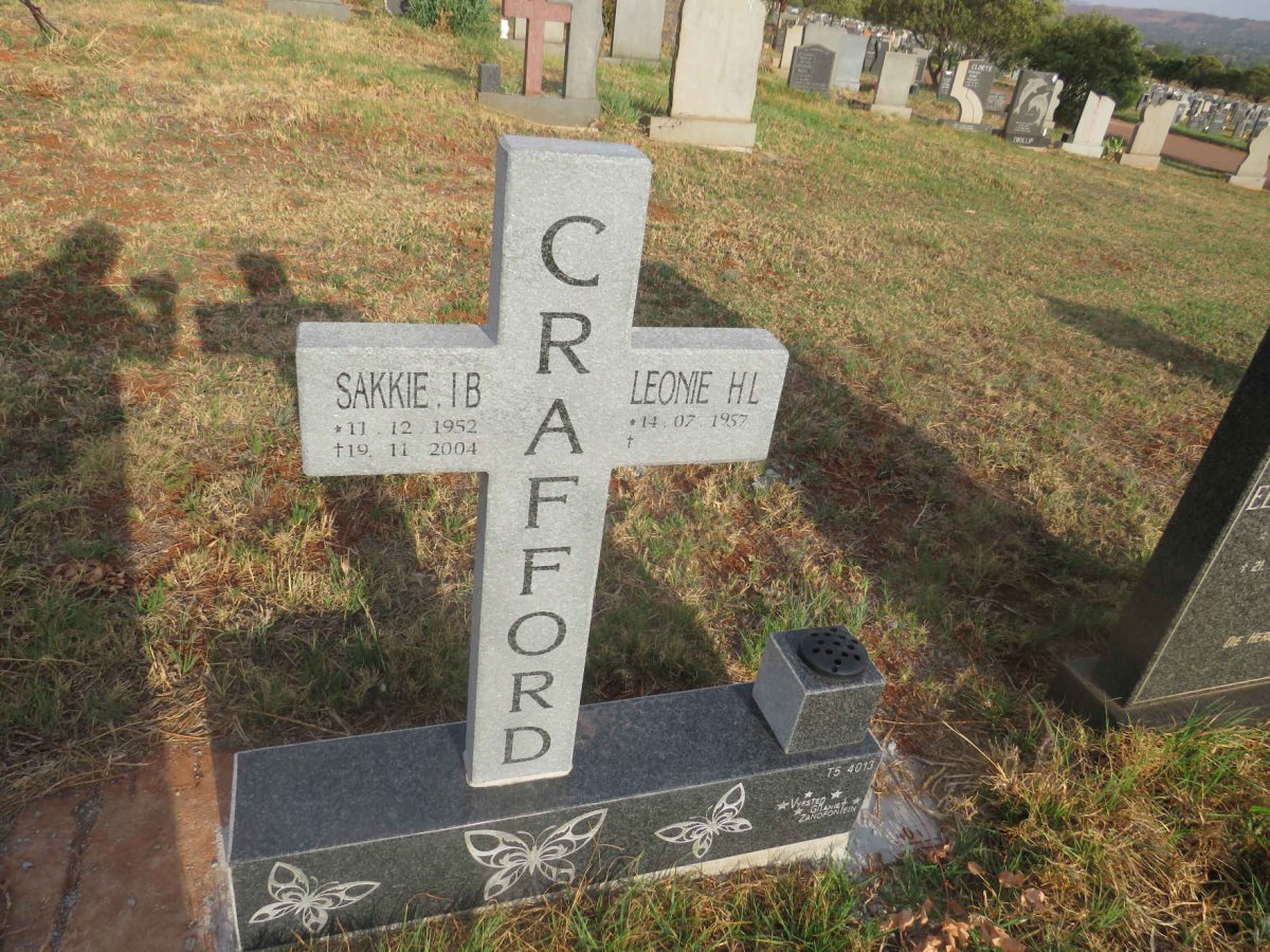 CRAFFORD Sakkie I.B. 1952-2004 & Leonie H.L. 1957-