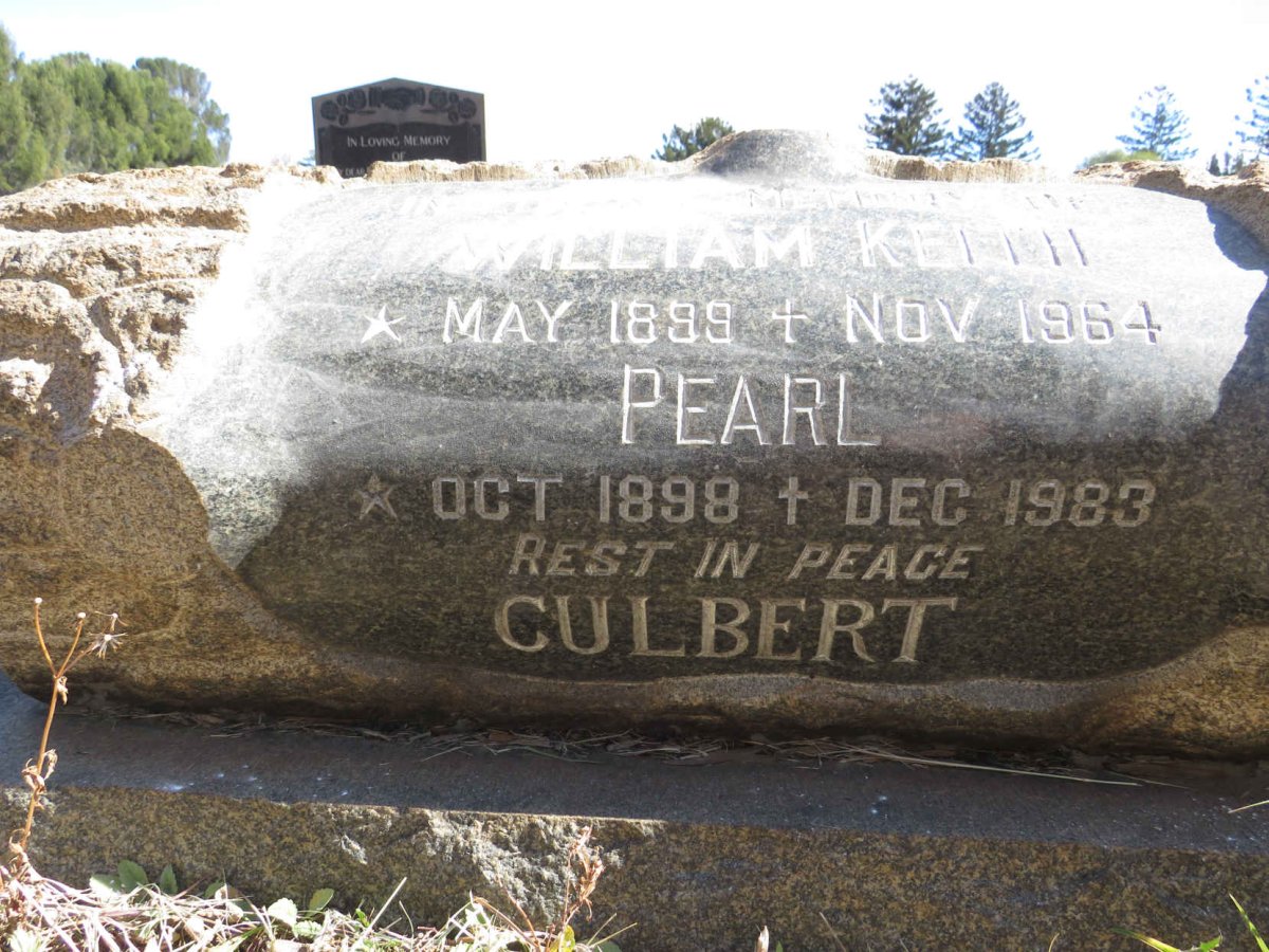 CULBERT William Keith 1899-1964 & Pearl 1898-1983 