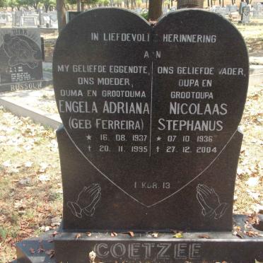 COETZEE Nicolaas Stephanus 1936-2004 &amp; Engela Adriana FERREIRA 1937-1995