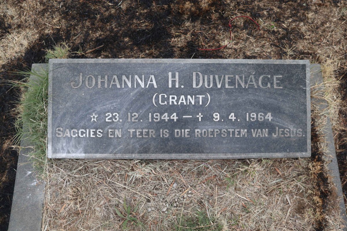 DUVENAGE Johanna H. nee GRANT 1944-1964