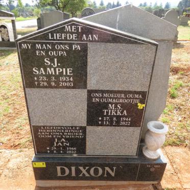 DIXON S.J. 1934-2003 & M.S. 1944-2022 :: DIXON J.A. 1966-2022