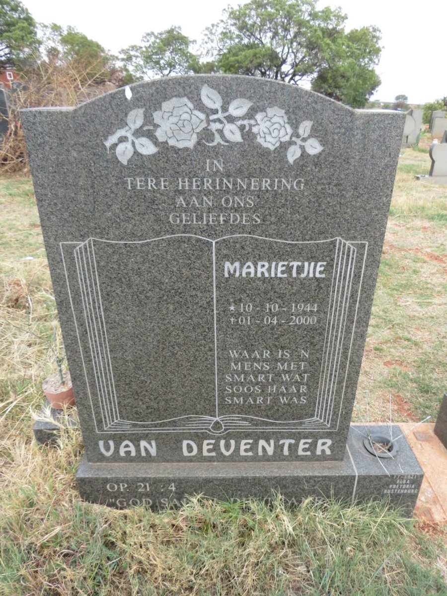 DEVENTER Marietjie, van 1944-2000
