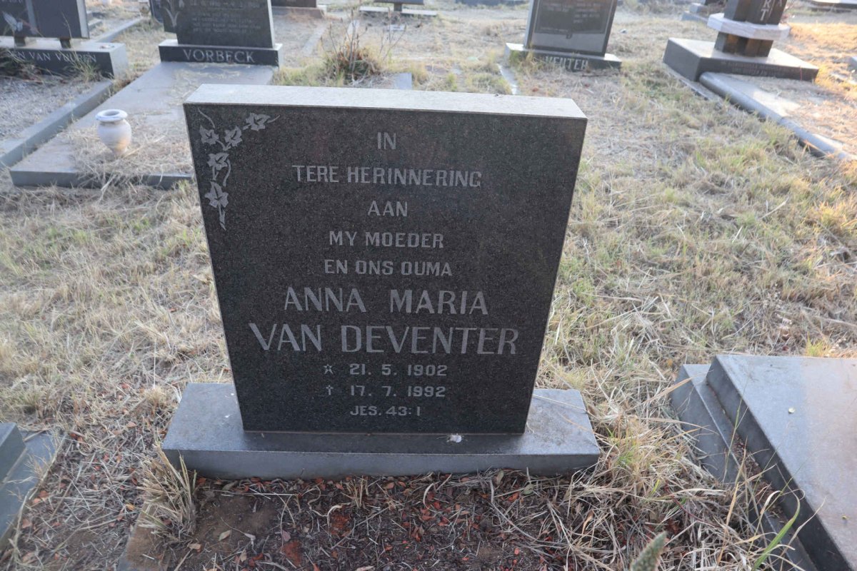DEVENTER Anna Maria, van 1902-1992