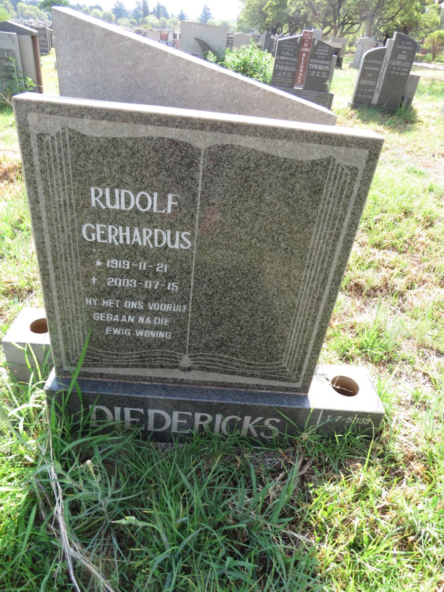 DIEDERICKS Rudolf Gerhardus 1919-2003