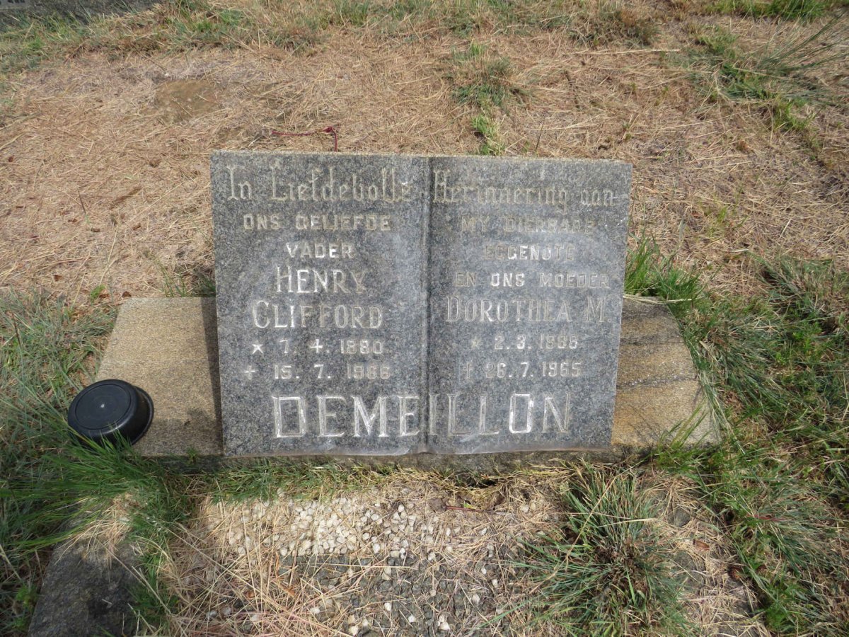 DEMEILLON Henry Clifford 1880-1966 & Dorothea M. 1888-1965