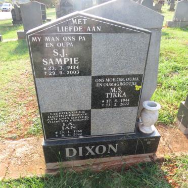 DIXON S.J. 1934-2003 & M.S. 1944-2022 :: DIXON J.A. 1966-2022