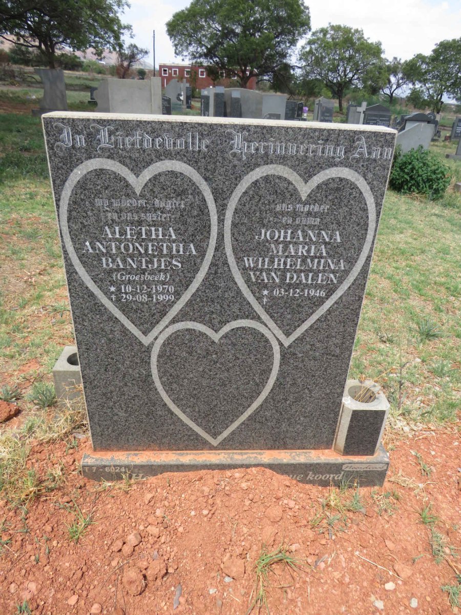 DALEN Johanna Maria Wilhelmina, van 1946- :: BANTJES Aletha Antonetha nee GROESBEEK 1970-1999