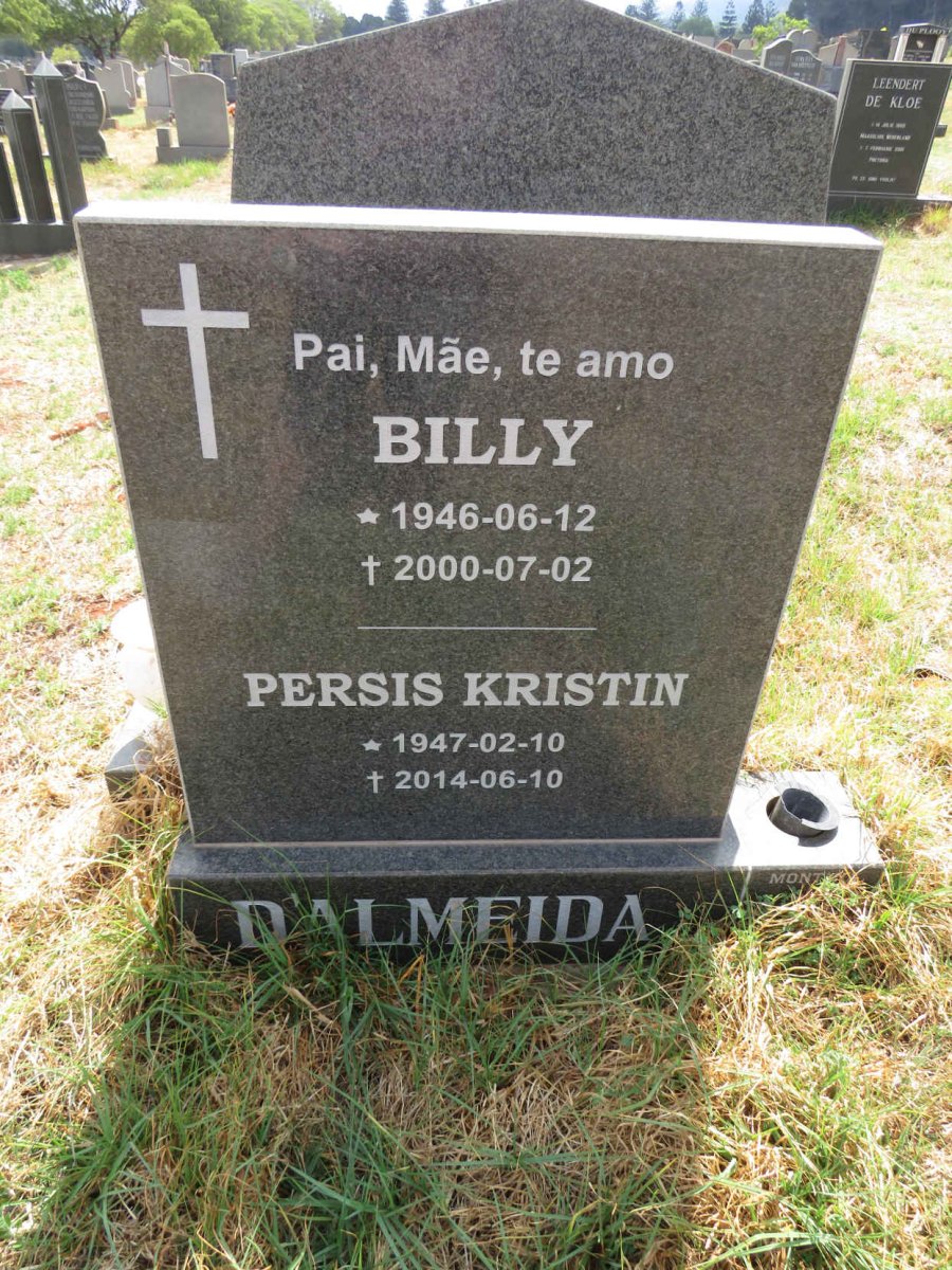 DALMEIDA Billy 1946-2000 & Persis Kristin 1947-2014
