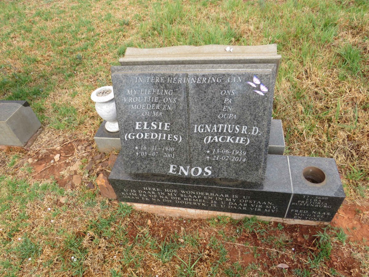 ENOS Ignatius R.D. 1939-2014 & Elsie 1940-2001
