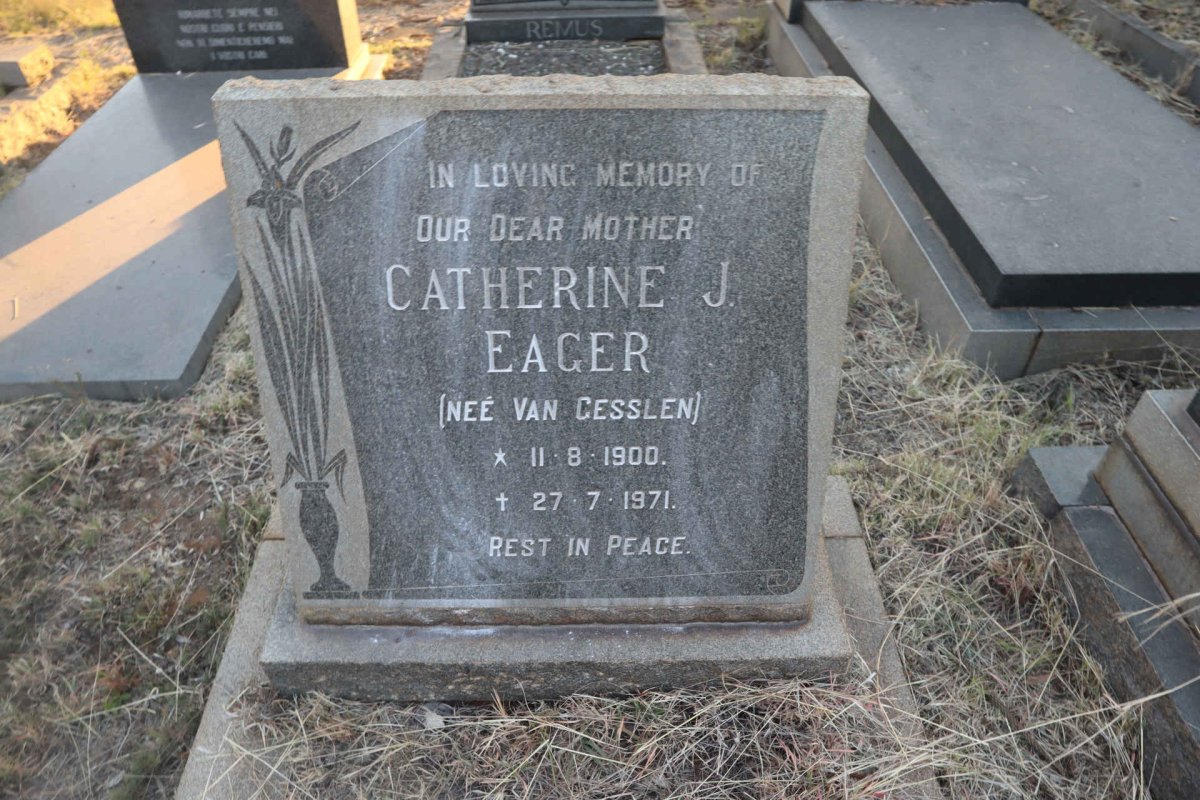 EAGER Catherine J. nee VAN GESSLEN 1900-1971