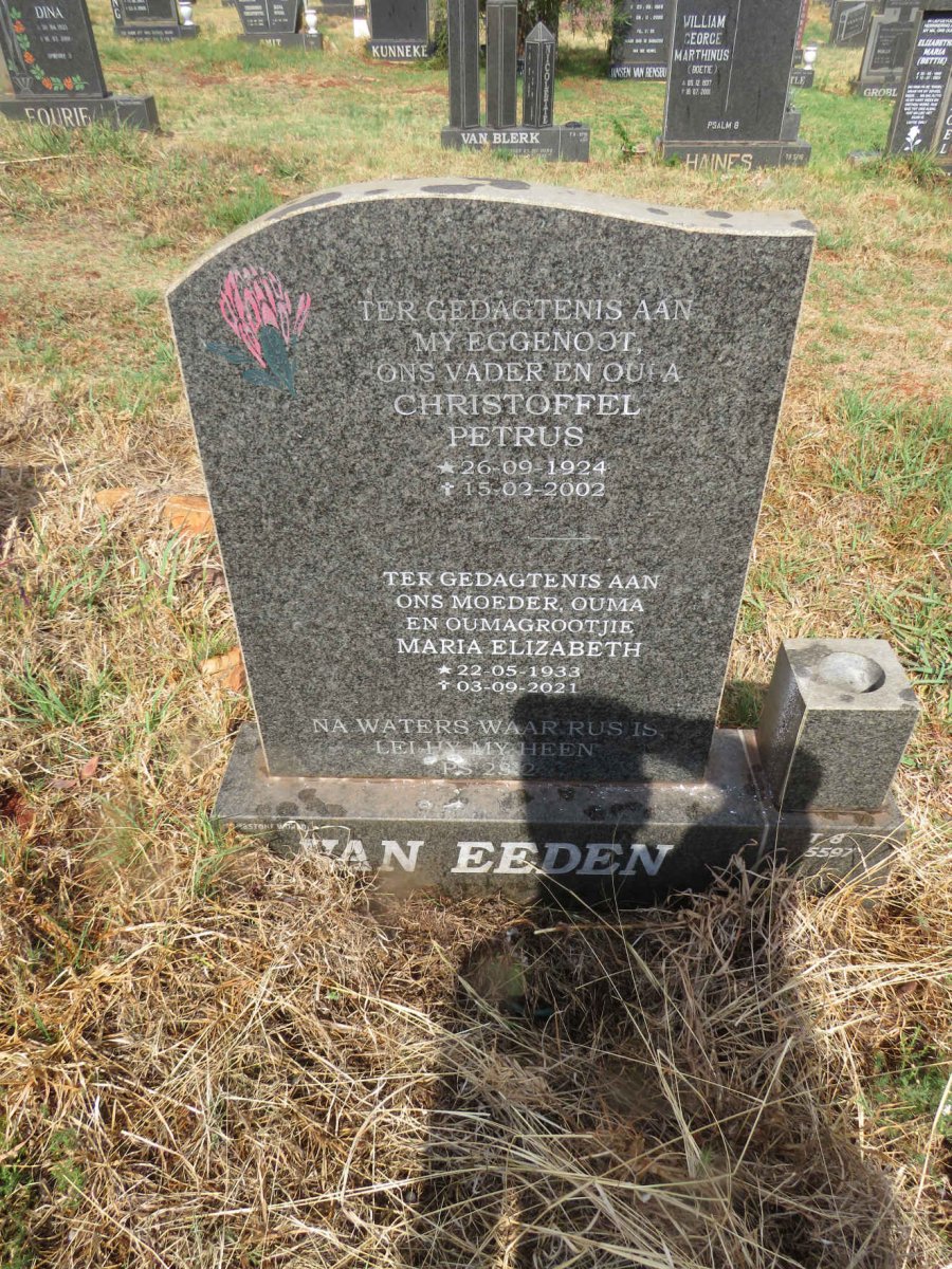 EEDEN Christoffel Petrus, van 1924-2002 & Maria Elizabeth 1933-2021