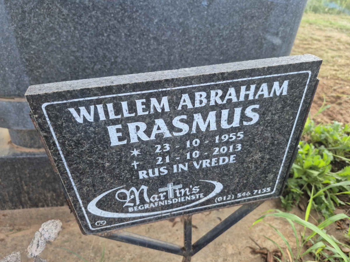 ERASMUS Willem Abraham 1955-2013