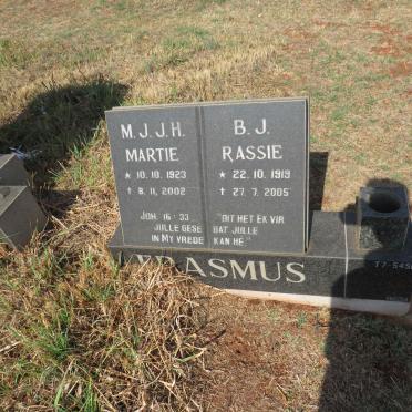 ERASMUS B.J. 1919-2005 & M.J.J.H. 1923-2002