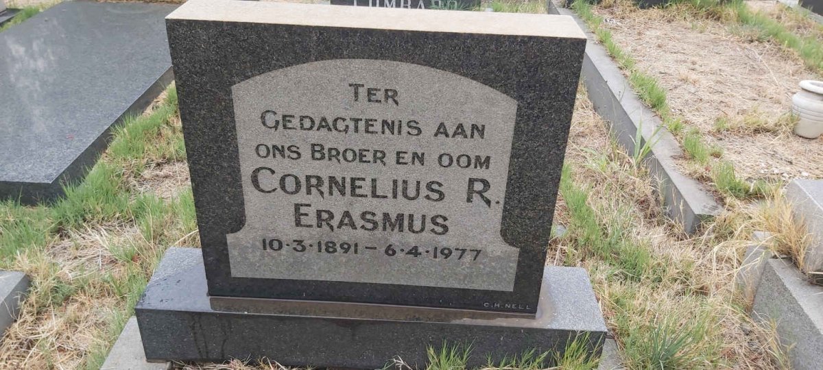 ERASMUS Cornelius R. 1891-1977