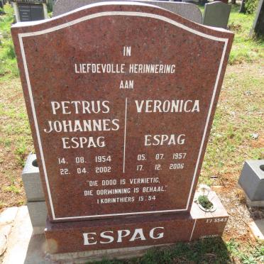 ESPAG Petrus Johannes 1954-2002 & Veronica 1957-2006