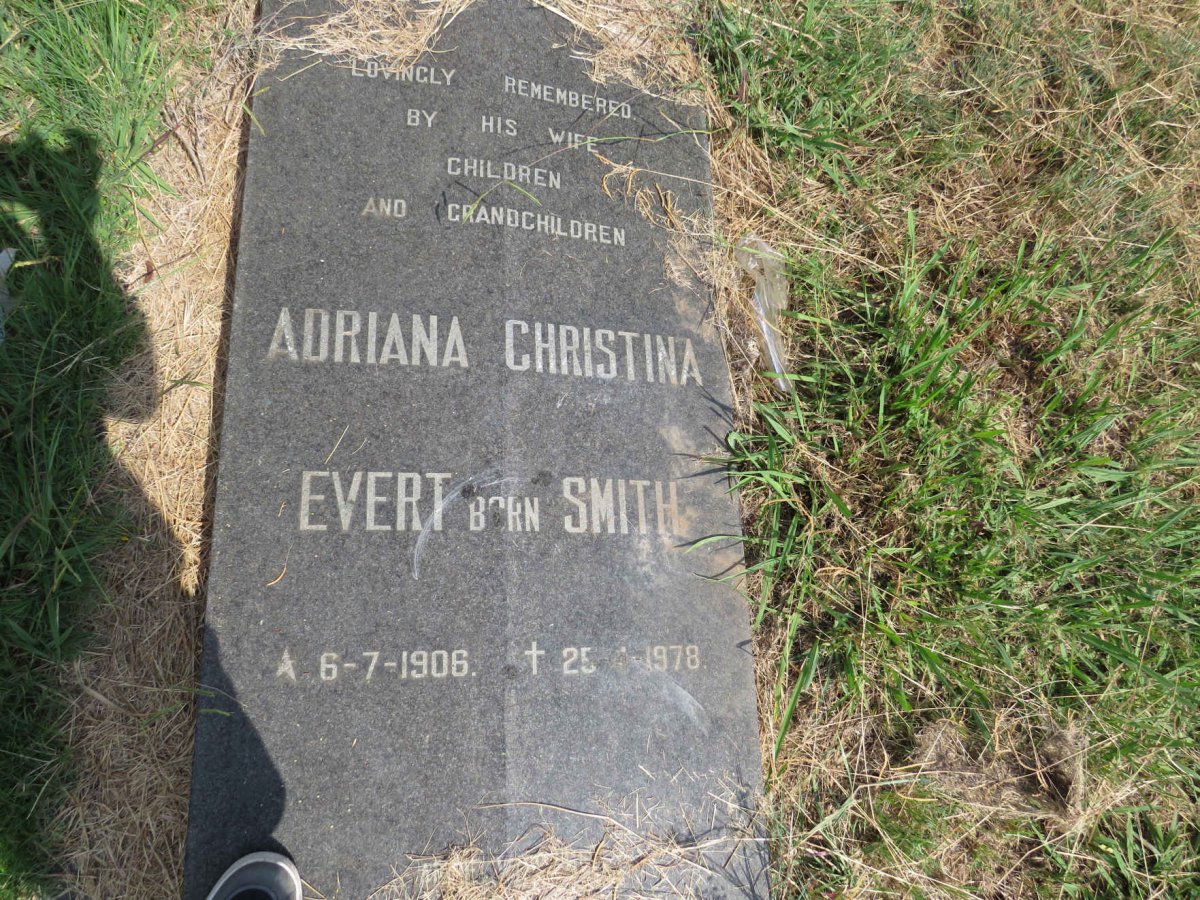 EVERT Adriana Christina nee SMITH 1906-1978