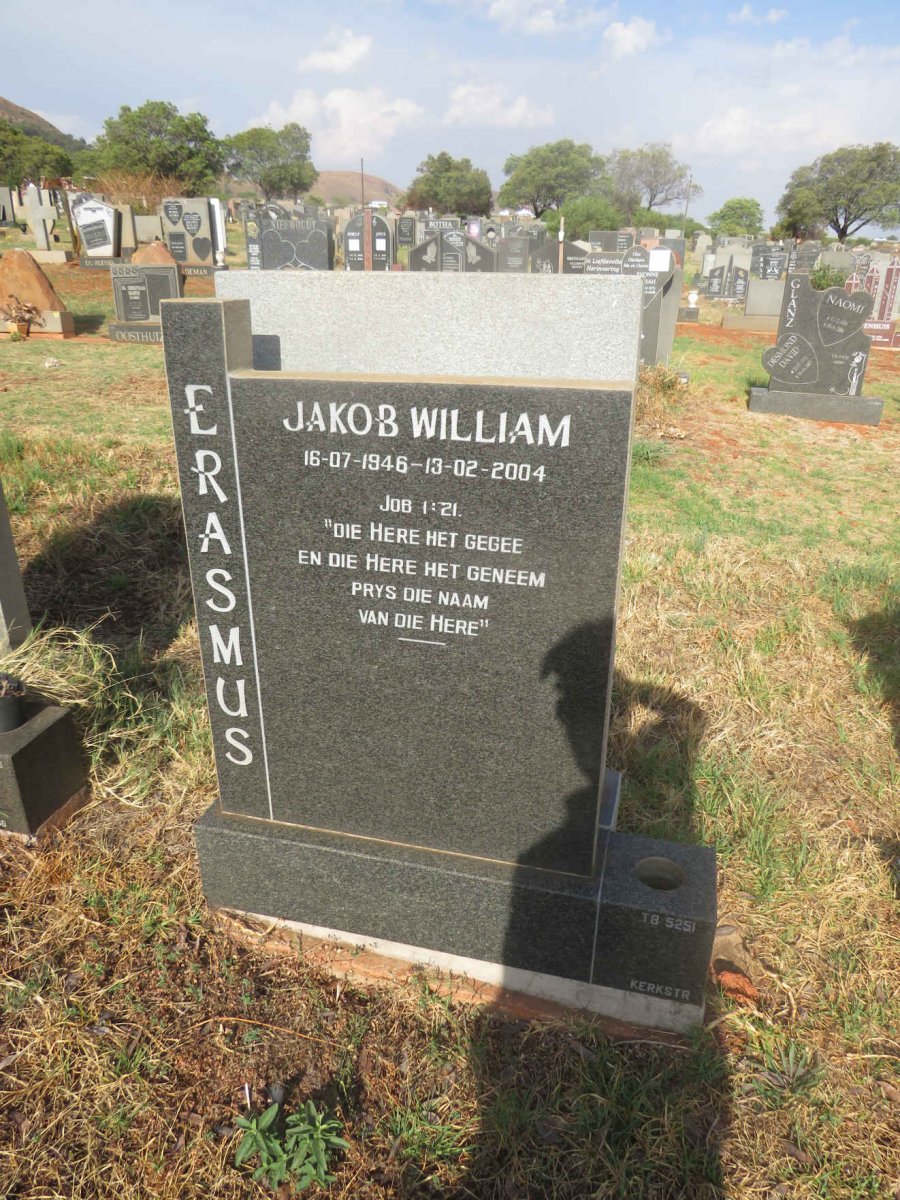 ERASMUS Jakob William 1946-2004