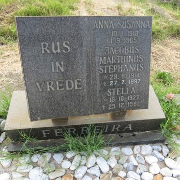 FERREIRA Jacobus Marthinus Stephanus 1914-1987 & Anna Susanna 1918-1965 :: FERREIRA Stella 1922-1981