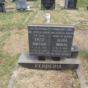 FERREIRA Fred Aurthur 1935-1985 & Alida Maria 1937-1984
