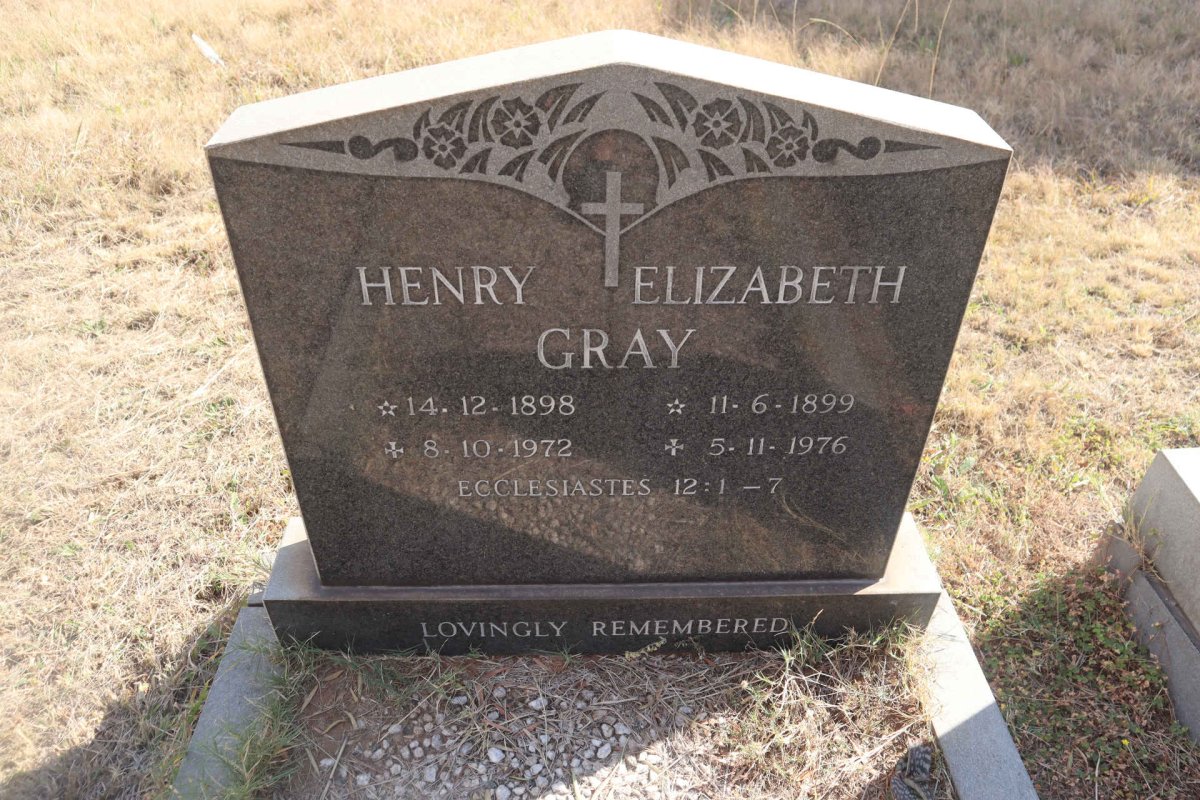 GRAY Henry 1898-1972 & Elizabeth 1899-1976