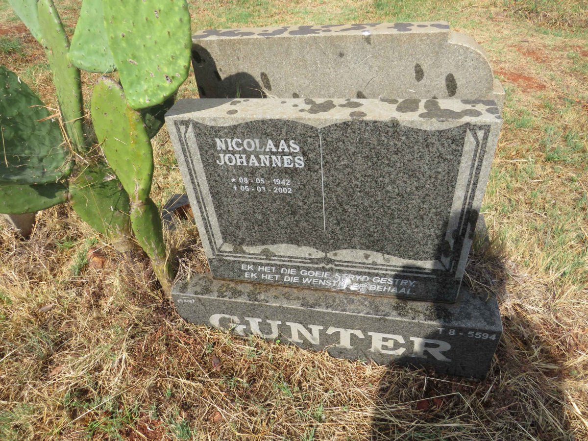 GUNTER Nicolaas Johannes 1942-2002