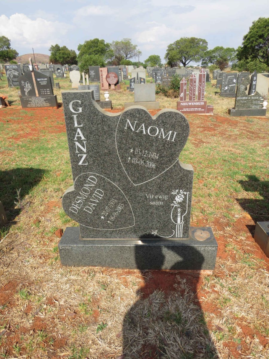 GLANZ Desmond David 1931-2003 & Naomi 1934-2006
