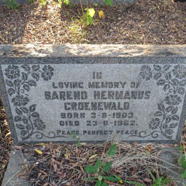 GROENEWALD Barend Hermanus 1903-1962
