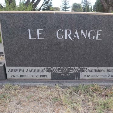 GRANGE Joseph Jacobus, le 1880-1969 & Jacomina Johanna 1897-1967