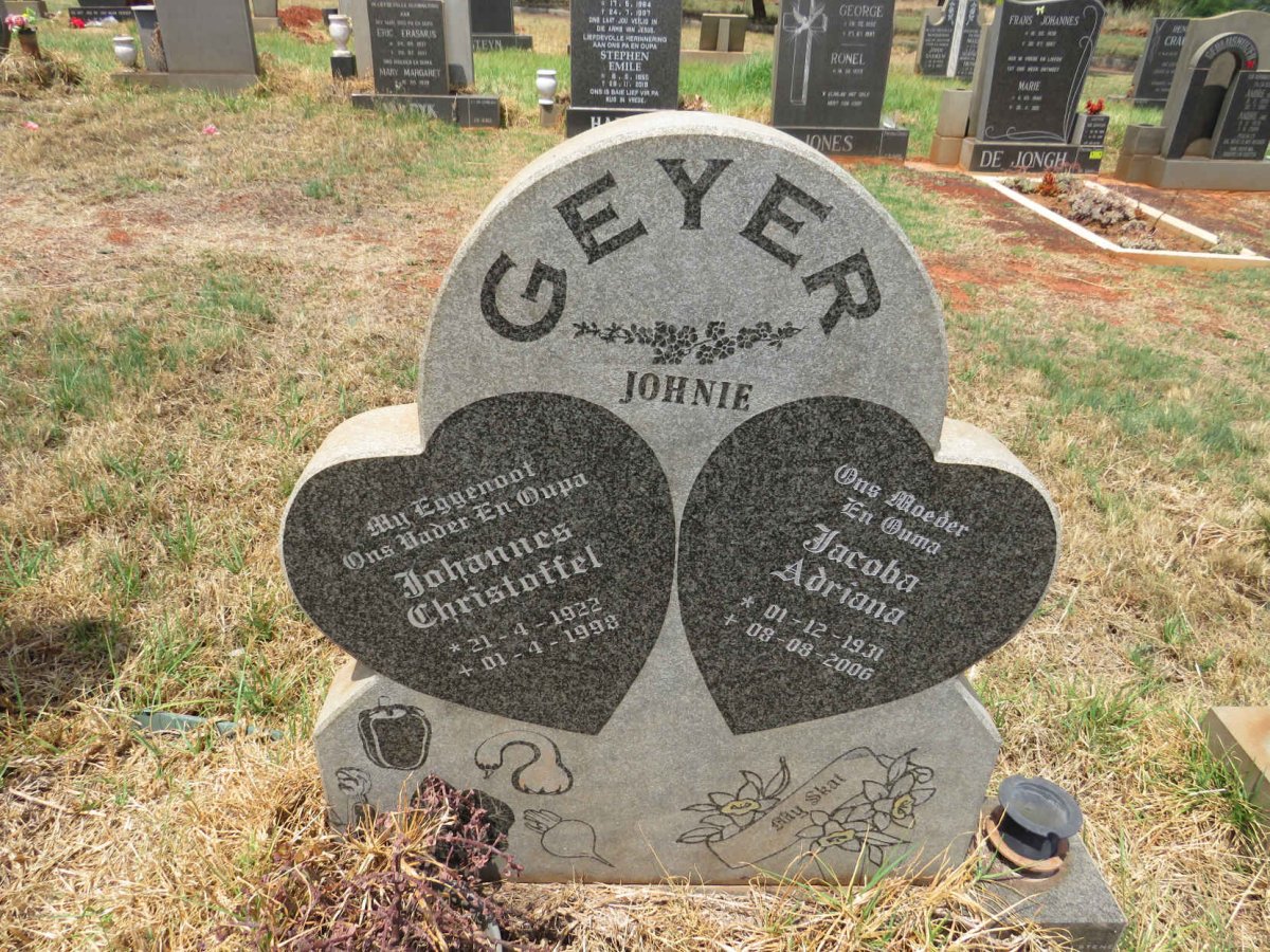 GEYER Johannes Christoffel 1922-1998 & Jacoba Adriana 1931-2006