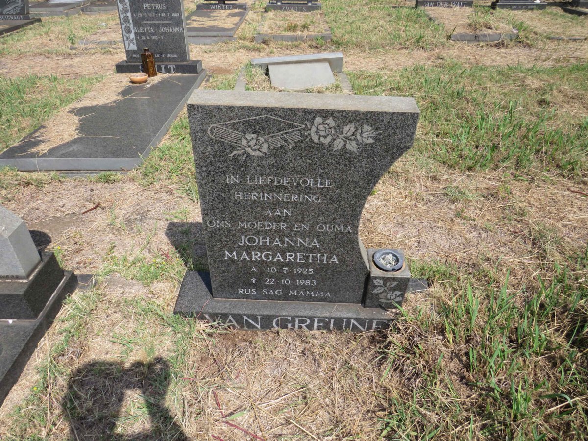 GREUNEN Johanna Margaretha, van 1925-1983