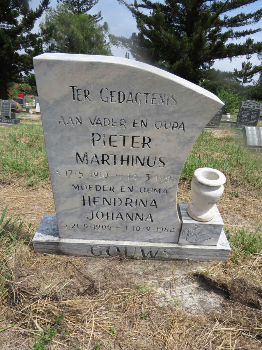 GOUWS Pieter Marthinus 1910-1995 & Hendrina Johanna 1906-1984