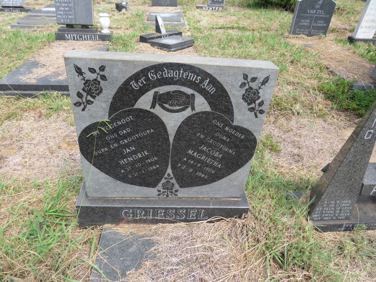 GRIESSEL Jan Hendrik 1906-1984 & Jacoba Magrietha 1904-1985