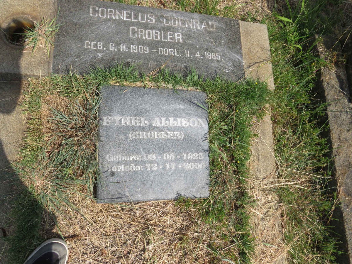 GROBLER Cornelus Coenrad 1909-1965 & Ethel Allison 1923-2006