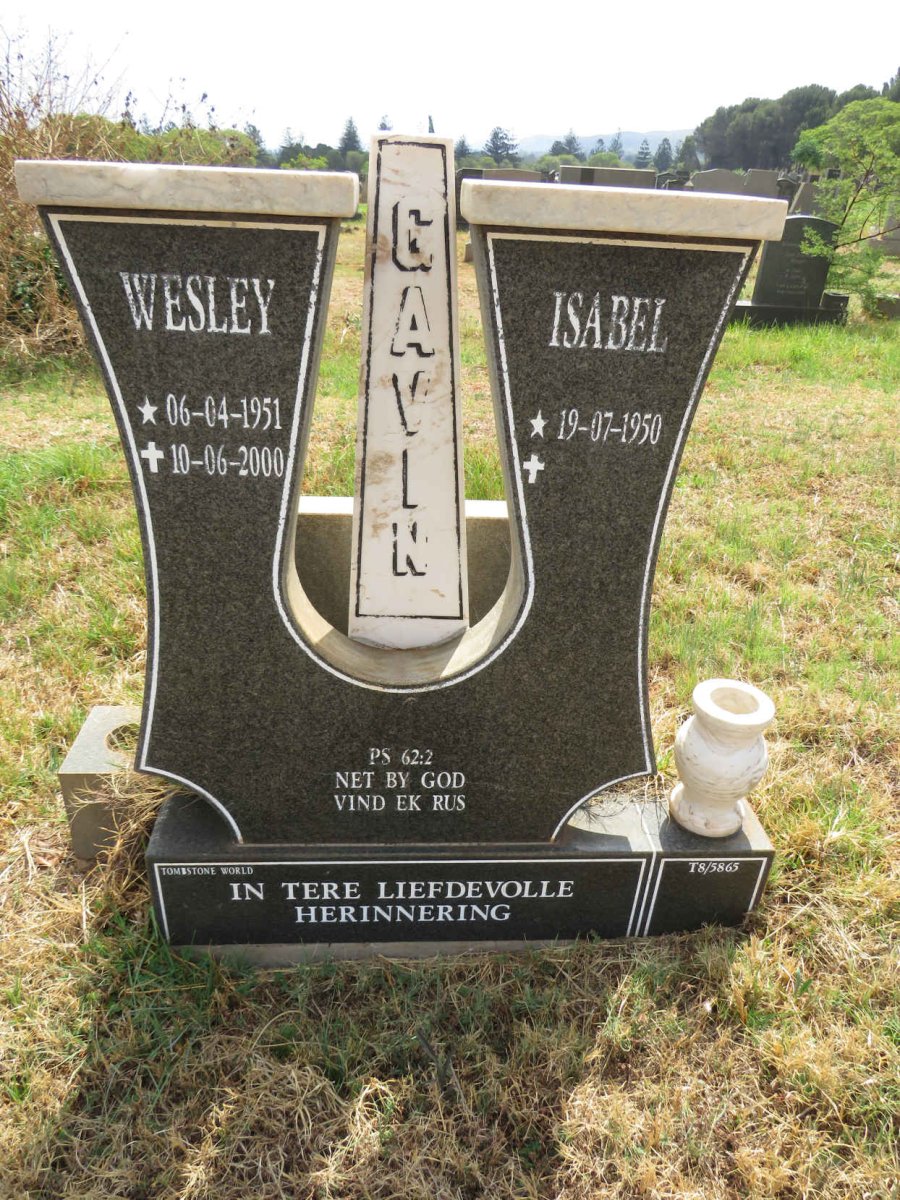 GAVIN Wesley 1951-2000 & Isabel 1950-