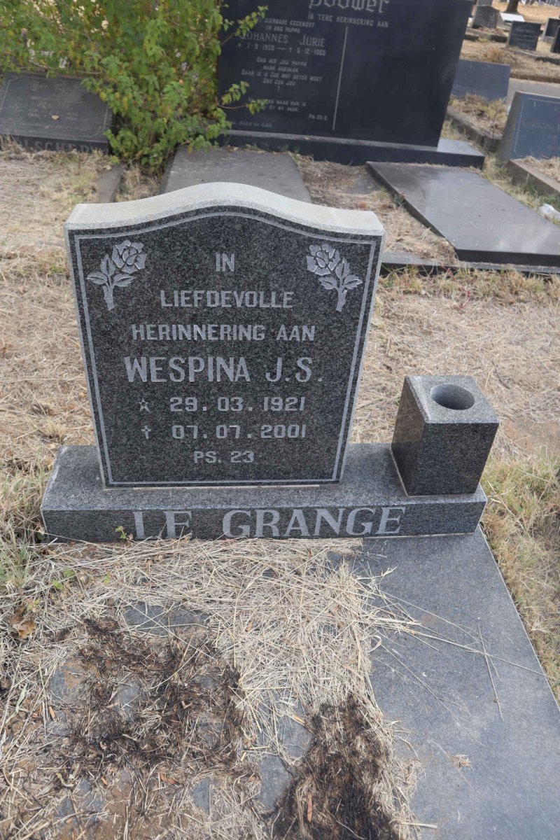 GRANGE Wespina J.S., le 1921-2001