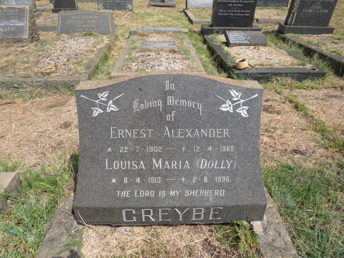 GREYBE Ernest Alexander 1902-1965 & Louisa Maria 1913-1996