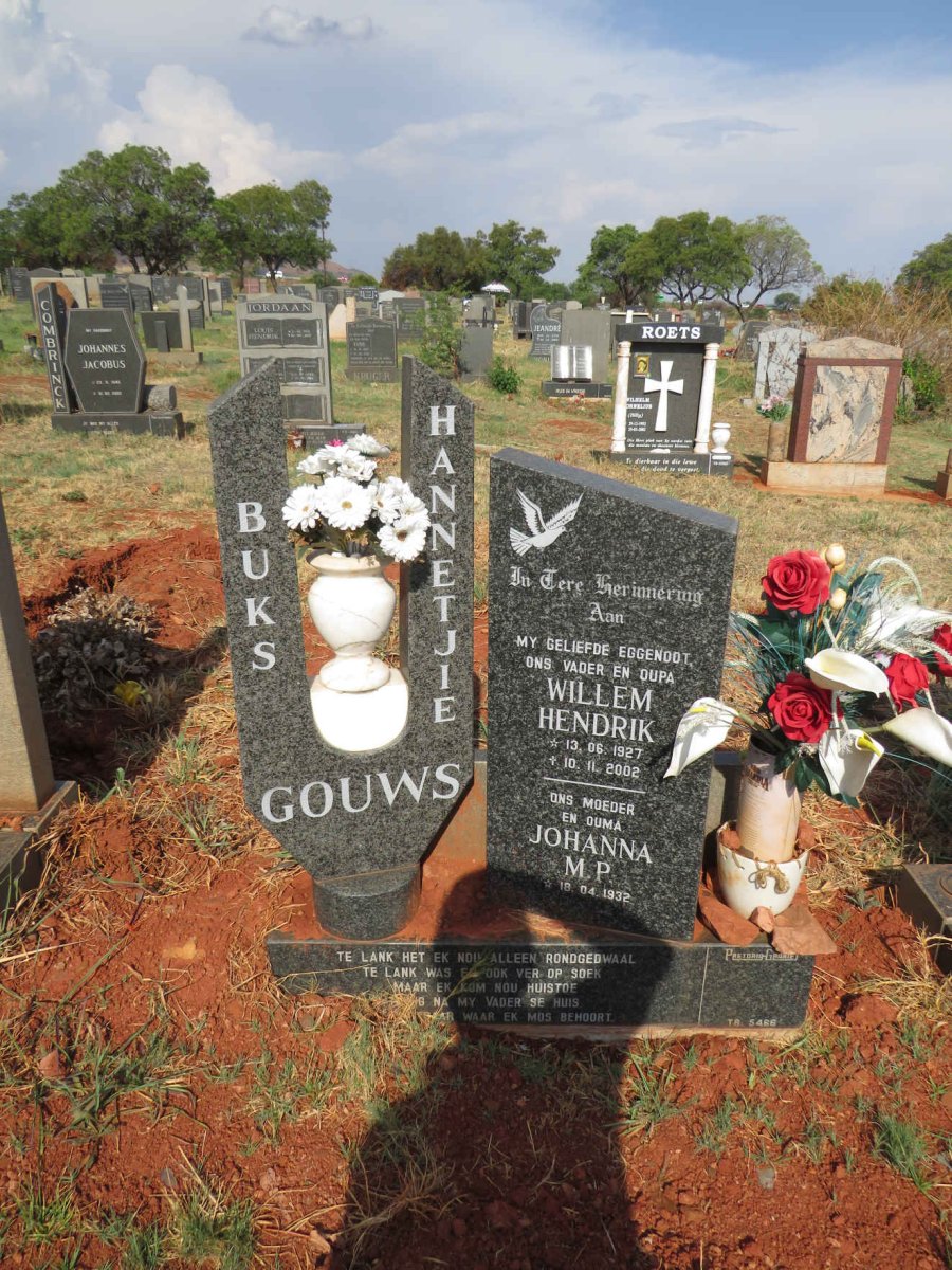 GOUWS Willem Hendrik 1927-2002 & Johanna M.P. 1932-