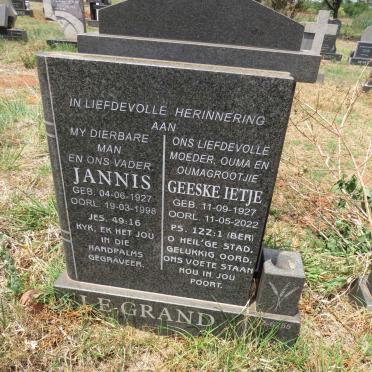 GRAND Jannis, le 1927-1998 & Geeske Ietje 1927-2022