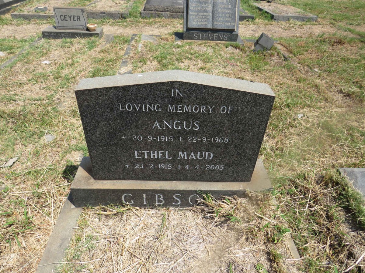 GIBSON Angus 1915-1968 & Ethel Maud 1915-2005