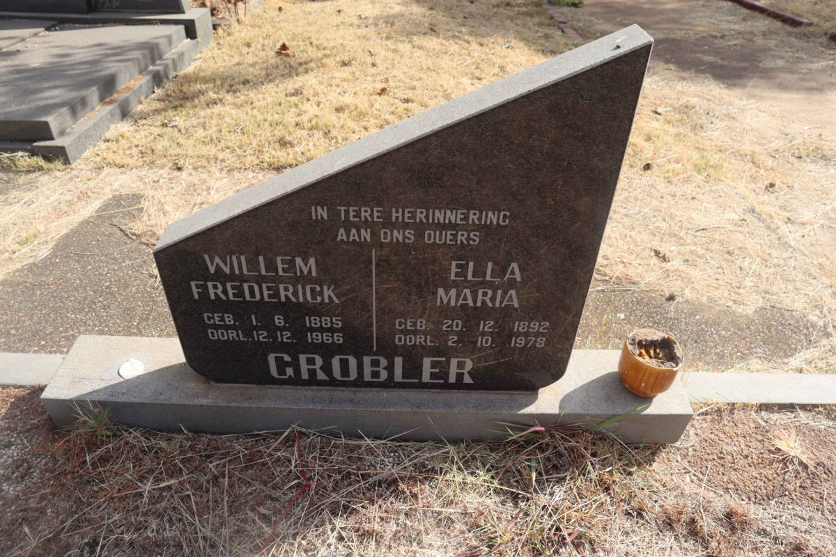 GROBLER Willem Frederick 1885-1966 & Ella Maria 1892-1978