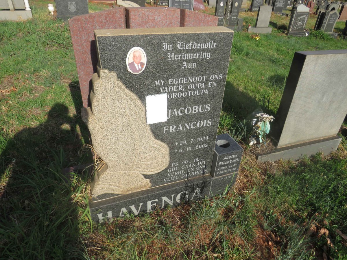 HAVENGA Jacobus Francois 1924-2003 :: HAVENGA Aletta Elizabeth 1941-2016_1