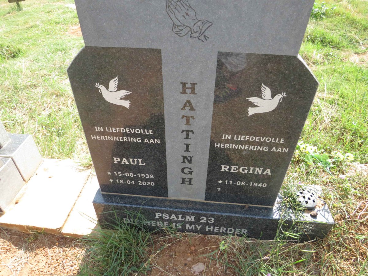 HATTINGH Paul 1938-2020 & Regina 1940- 